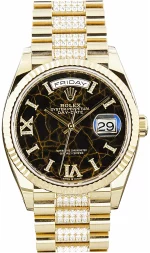 Steal Super Clone 36mm Rolex Day-Date 128235 Everose Eisenkiesel