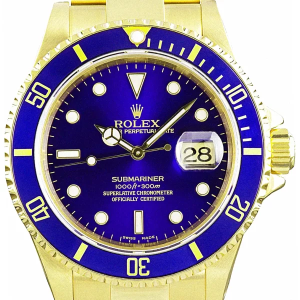 Discounted Swiss Rolex Submariner 16618 Blue Dial Watch