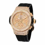 Hublot Big Bang 44mm Rose Gold Diamond Bezel Super Clone Watch - Image 3