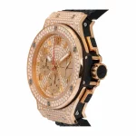 Hublot Big Bang 44mm Rose Gold Diamond Bezel Super Clone Watch - Image 4
