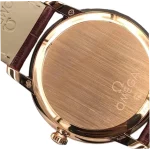 Omega De Ville 40mm Gold Steel Silver Dial Brown Leather Strap Super Clone - Image 5
