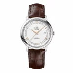 Omega De Ville Prestige 39.5mm White Dial Brown Leather Super Clone Watch