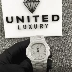 Patek Philippe Nautilus 5719/10G Iced Out 1:1 Super Clone Watch - Image 4