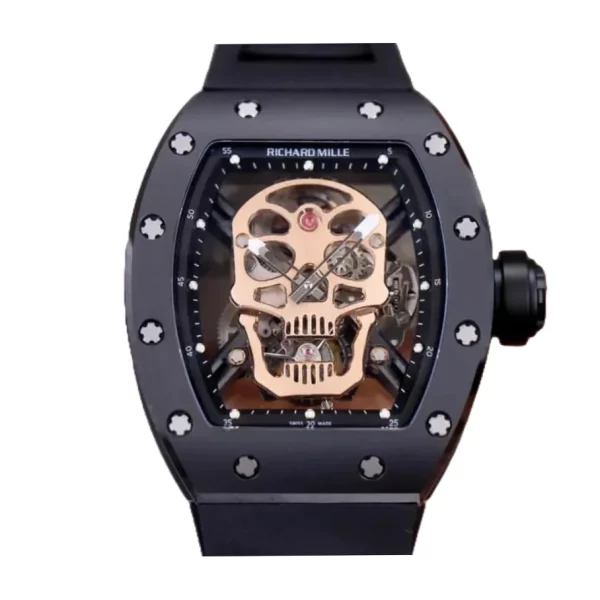 Richard Mille RM52-01 Rose Gold Skull Tourbillon 40mm Super Clone
