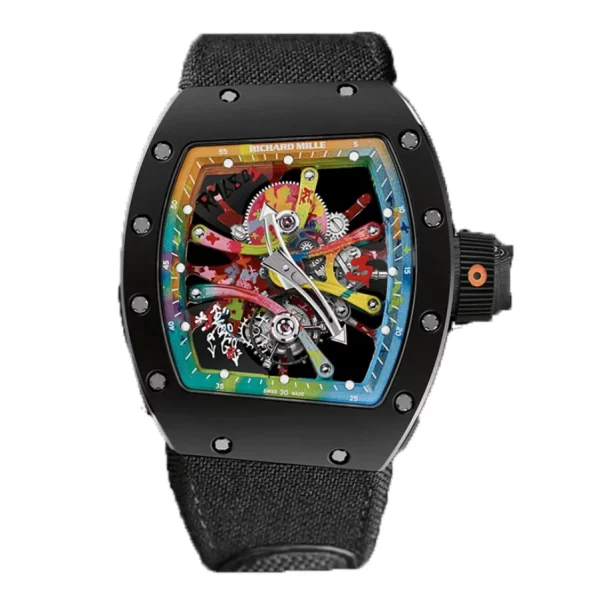 Richard Mille RM 68-01 50mm Black Skeleton Super Clone Watch