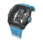 Richard Mille RM 53-01 Tourbillon Skeleton Blue Rubber Super Clone Watch - Image 3