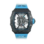 Richard Mille RM 53-01 Tourbillon Skeleton Blue Rubber Super Clone Watch