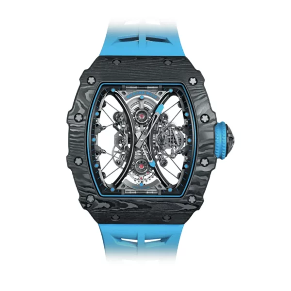 Richard Mille RM 53-01 Tourbillon Skeleton Blue Rubber Super Clone Watch