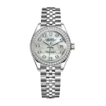 Rolex Datejust 28mm 279384RBR White Gold Silver Diamond Dial Replica