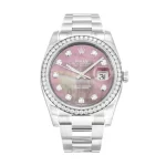 Rolex Datejust 116244 36mm Pink Dial Diamond Bezel Super Clone