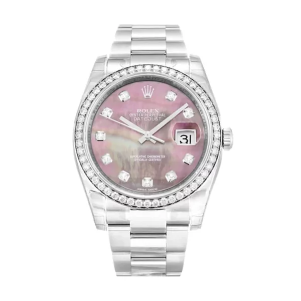 Rolex Datejust 116244 36mm Pink Dial Diamond Bezel Super Clone