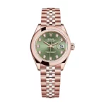Rolex Datejust 28mm 279165 Everose Gold Green Diamond Dial Super Clone