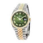 Rolex Datejust 126283RBR 36mm Gold Steel Green Dial Super Clone - Image 3