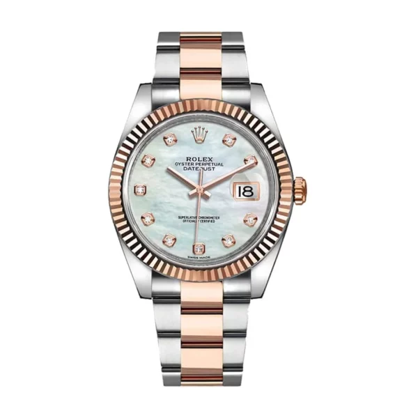 Rolex Datejust 41mm 126331 Everose Gold Diamond Dial Super Clone
