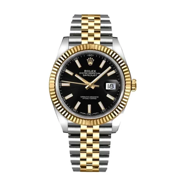 Rolex Datejust 126333 41mm Steel Gold Black Dial Super Clone