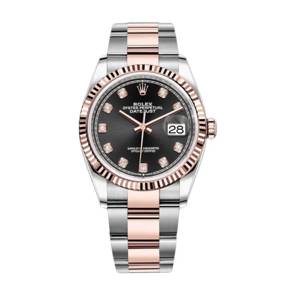 Rolex Datejust 126231 36mm Everose Gold Diamond Dial Super Clone