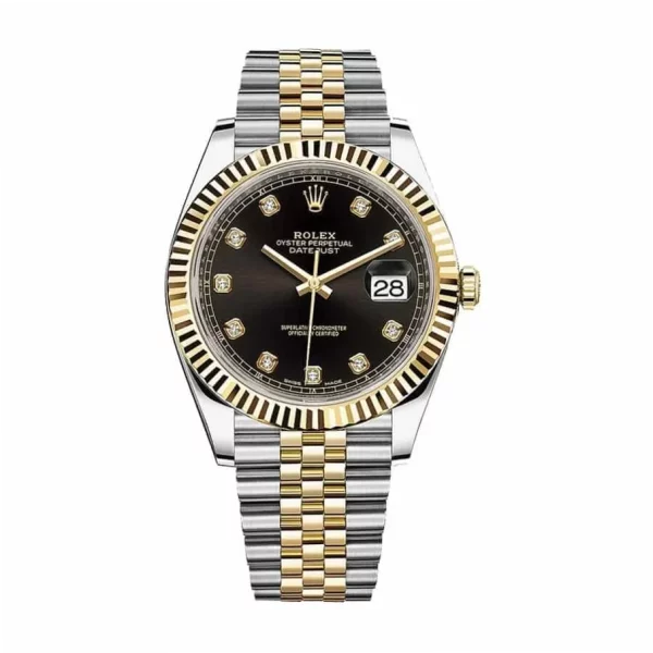 Rolex Datejust 126333 36mm Steel Gold Black Dial Super Clone