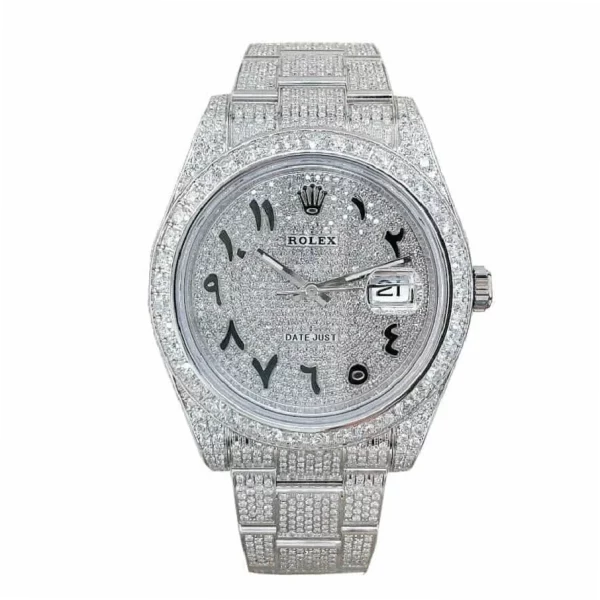Rolex Datejust 126300 41mm Super Clone Iced Out Arabic Dial