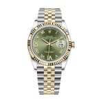 Rolex Datejust 126283RBR 36mm Gold Steel Green Dial Super Clone