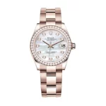 Rolex Datejust 31mm 278245 Everose Gold Diamond Dial Super Clone