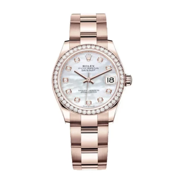 Rolex Datejust 31mm 278245 Everose Gold Diamond Dial Super Clone
