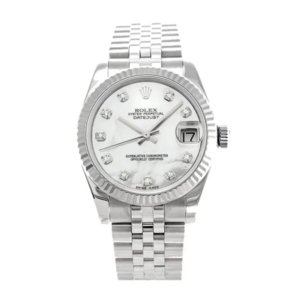 Rolex Datejust 31mm 178274 Steel White Gold Mother Pearl Diamond Dial Super Clone