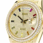 Rolex Day-Date 36 128348RBR Super Clone Yellow Gold Diamond Watch - Image 5