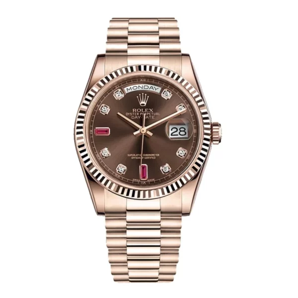 Rolex Day-Date 36 128235 Rose Gold Chocolate Dial Super Clone