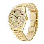 Rolex Day-Date 36 128348RBR Super Clone Yellow Gold Diamond Watch - Image 3