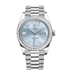 Rolex Day-Date 228396TBR 40mm Ice Blue Baguette 1:1 Super Clone
