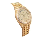 Rolex Day-Date 36 128348RBR Super Clone Yellow Gold Diamond Watch - Image 4