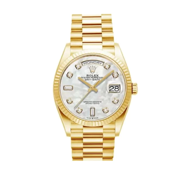 Rolex Day-Date 128238 36mm Yellow Gold MOP Super Clone Watch