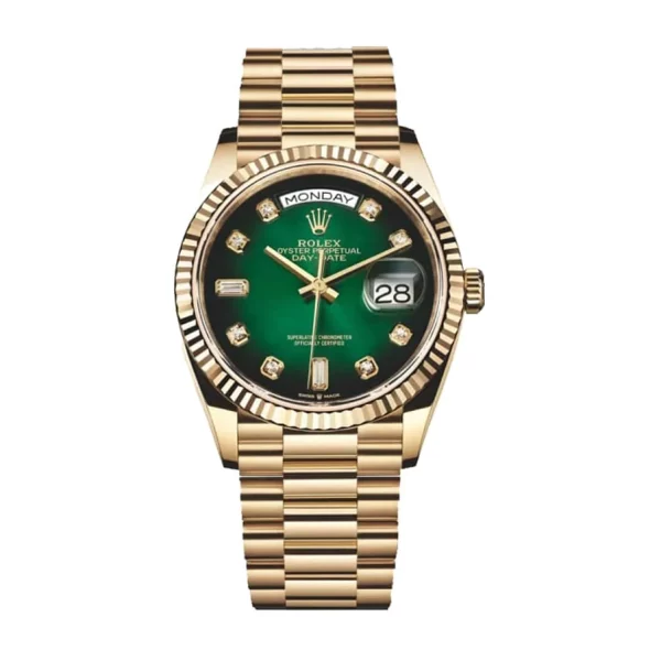Rolex Day-Date 36 118238 Super Clone Yellow Gold Green Dial