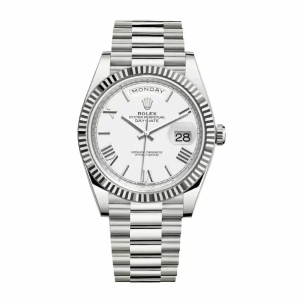 Rolex Day-Date 40 228239 Super Clone 904L Steel White Gold Dial