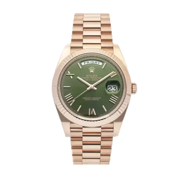 Rolex Day-Date 40 Rose Gold Olive Dial 228235 Super Clone