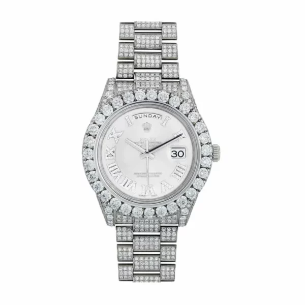 Rolex Day-Date II 218239 41mm Super Clone White Gold Diamond Replica