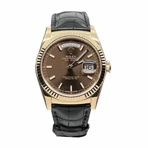 Rolex Day-Date 36mm 128238 Rose Gold Brown Dial Super Clone