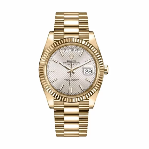 Rolex Day-Date 40 228238 Yellow Gold Silver Dial Super Clone Watch