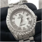 Rolex Day-Date II 218239 41mm Super Clone White Gold Diamond Replica - Image 4