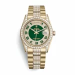 Rolex Day-Date 118348 36mm Yellow Gold Iced Out Super Clone