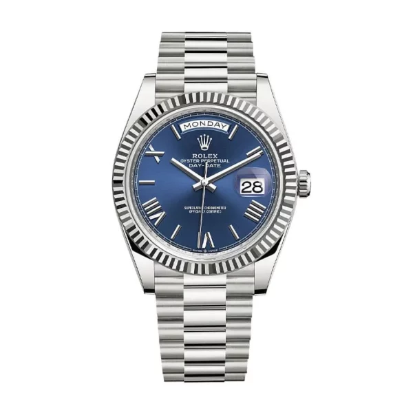 Rolex Day-Date 40 228239 Super Clone Stainless Steel Blue Dial