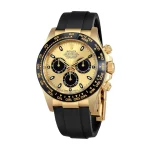 Rolex Daytona 116518LN 40mm Super Clone Watch Yellow Gold Rubber - Image 3