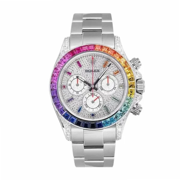 Rolex Daytona 116509 40mm White Gold Rainbow Replica Super Clone
